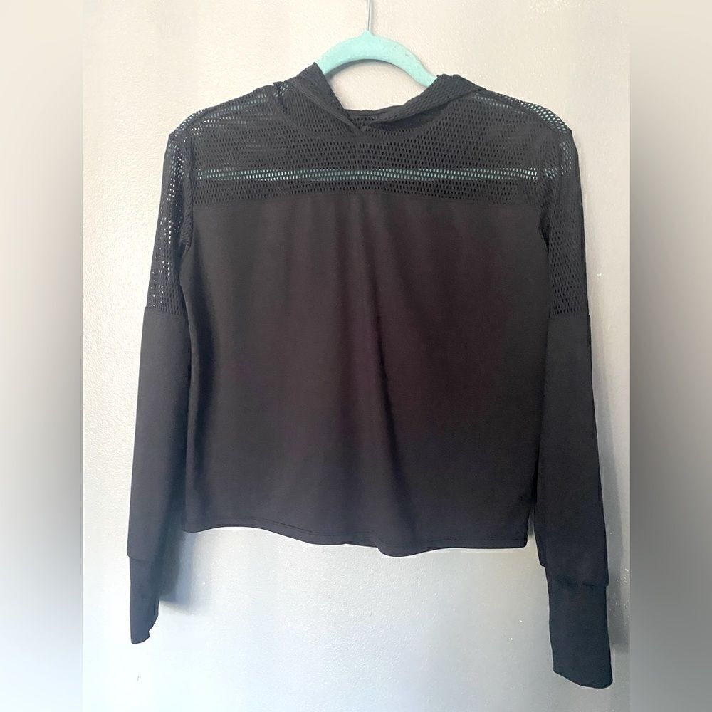 Zella Girl Pullover Hoodie Black  Lounge Cozy Long Sleeve Thumb hole XL